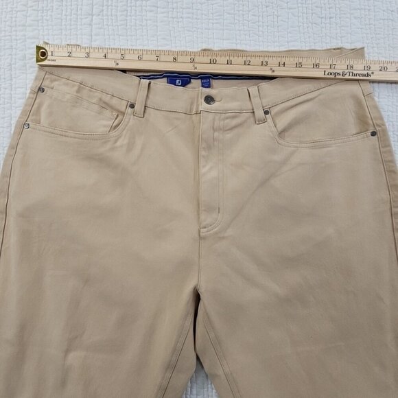 NEW Footjoy Pants Men's 38x34 Tan NWT Sueded Cotton Twill 5 Pocket Straight Leg - Picture 3 of 16